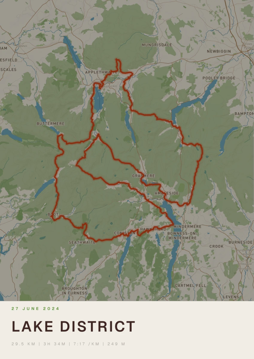 Lake District route print