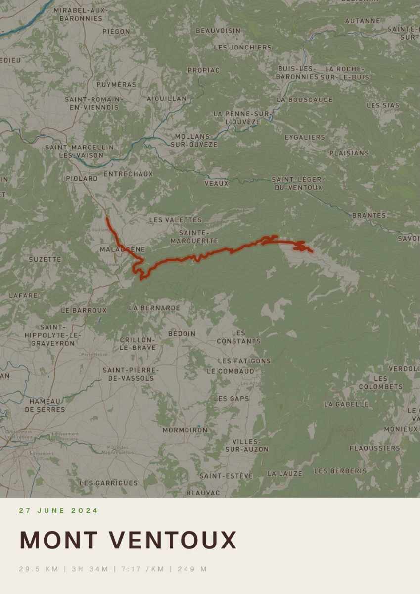Mont Ventoux route print