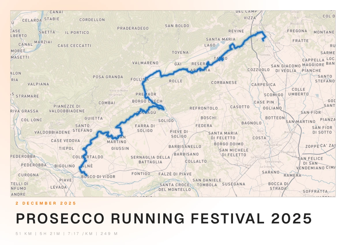 Prosecco Running Festival 2025 route print